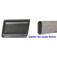 4 Gleiter/Kappen für Stahlrohrtische Schwarz Kunststoff 