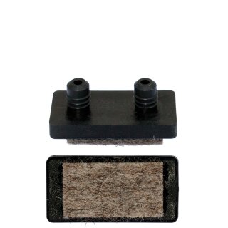 Filzgleiter Einsatz 2 Pin 18290 Filz Gleiter rechteckig | Parkettgleiter zum Einsetzen in Bohrungen für Freischwinger Stahlrohrstühle Z6-25x12
