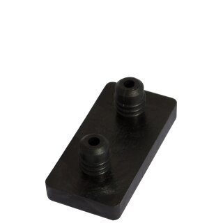 Kunststoffgleiter mit 2 Pin 10290 Rechteckgleiter | Bodenschoner zum Einsetzen in Bohrungen für Freischwinger Stahlrohrstühle 30x15