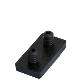 Kunststoff Gleiter mit 2 Zapfen HM10290 Bodenschoner eckig zum Einsetzen in Bohrungen für Stühle aus Holz 25x12