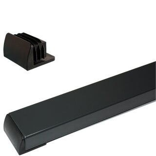 Rechteckiger Winkelgleiter flach liegend Meisterglück 10243 Kunststoff Fussstopfen für Stahlrohrmöbel 50x20xS1-2