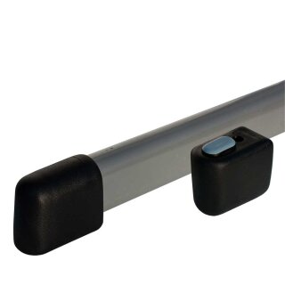 Ovalrohr PTFE Teflongleiter Kappe 50x30 Kunststoff Tischfüße | Bodenschoner zum Draufstecken und Schrauben für Schultische Schwarz