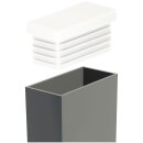 Rechteckiger Gleiter - Lamellenstopfen 10270 Kunststoff Fussstopfen für Rechteckrohre Grau 35x25x1-2,5
