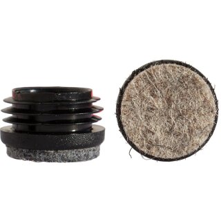 Filzgleiter rund für Stühle Tische 182501 Stuhlgleiter mit Filz für runde  Rohre - Stahlrohrstühle - Stapelstühle D16xS1-2