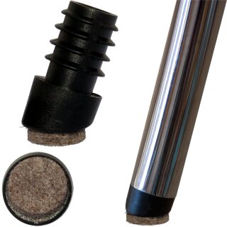 Filzgleiter rund für Stühle schräg 18152511 Stuhlgleiter mit Filz für Stahlrohrstühle - Parkettgleiter Stapelstühle D 22xS1,5-2-W12-18°