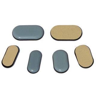 PTFE Gleiter pad oval 19119 Teflongleiter als Bodenschoner zum Kleben fuer Holzmöbel und Stahlrohrstühle mit rechteckigem Rohr 35x20