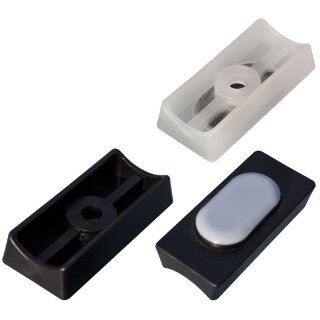 PTFE Gleiter rechteckig |Teflongleiter als Bodenschoner zum Schrauben fuer Stahlrohrstühle Freischwinger Büro Stuhl Stapelstuhl Farblos/Natur 25