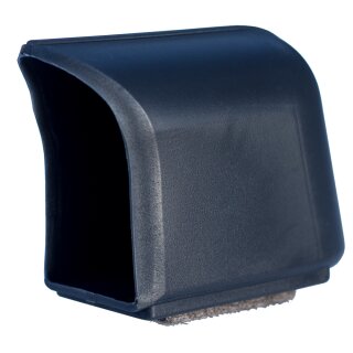 Tunnelrohr Filzgleiter Kappe 55x35 Kunststoff Tischfüße | halb ovale Bodenschoner zum Draufstecken für Schultische Grau