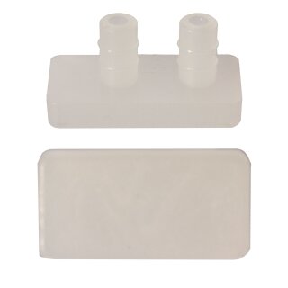 Natur-farbloser Kunststoffgleiter mit 2 Pin 102906 Rechteck Gleiter zum Einsetzen in Bohrungen für Freischwinger Stahlrohrstühle 30x15
