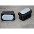 PTFE Teflongleiter 19270 Teflonstopfen rechteckig für Stahlrohrmöbel | Stuhlgleiter eckig für Stahlrohrstühle  30x20
