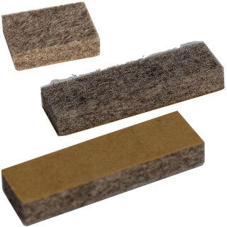 Filzgleiter Pad rechteckig 18117 Filz Gleiter selbstklebend | Bodenschoner zum Kleben fuer Stahlrohrstühle 39,5x8