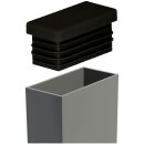 Rechteckrohr Kunststoff Fußstopfen GM10270 Stopfen eckig für Gartenmöbel - Gartenstuhl Schwarz 25x15