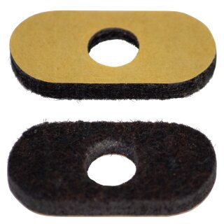 Filzgleiter Pad oval mit Bohrung 18119-1B Bodenschoner zum Kleben für Stahlrohrstühle mit Schalengleiter zum Schrauben  40x19