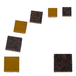 Filzgleiter Pad quadratisch 18118 Filz Gleiter selbstklebend | Bodenschoner eckig zum Kleben für Stahlrohrstühle 16x16