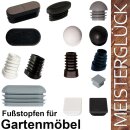 3D gwölbter schräger Fußstopfen GM14121 Stuhlbein Stopfen oval für Gartenstühle - Stapelstühle 38x20 Schwarz