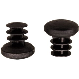 Rund Stuhlstopfen GM112521 Fußstopfen Kunststoff gleiter für Stahlrohrmöbel Stuhlfuß große Gleitfläche gewölbt D18 -  d7-8 mm