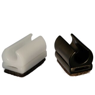 Wechsel Filzgleiter zum Klipsen 18504oZP Klemmschalengleiter für Freischwinger Stühle - Stahlrohrstühle - Parkettgleiter 12 (Rohr 12-13mm)-G-Farblos Natur-W-Schwarz