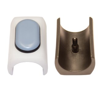 PTFE Klemmschalengleiter mit XL Gleiteinsatz zum Klipsen XL-1920416 Teflongleiter mit Pin für Freischwinger Stühle