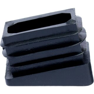 Schräger Rechteckiger Fußstopfen 152701 Kunststoff  Gleiter für rechteckige Rohre Bürostühle Gartenstühle 25x15x1,5-2-Ls