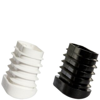 Schräger Fußstopfen für Stühle15101 Stuhlgleiter für ovale  Rohre - Stahlrohrstühle - Stapelstühle 38x20 Schwarz