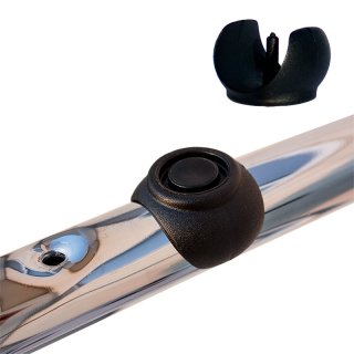 Design Klemmgleiterr Kugelform zum Klipsen mit  Pin für runde Rohre - Stahlrohrstühle - Freischwinger Stühle