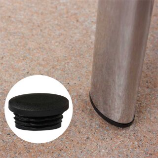 Ellipsen oval Fußstopfen Gartenmöbel GM11102 Kunststoff Stuhlfuß für Gartenstuhl Gleiter 35x20 Schwarz